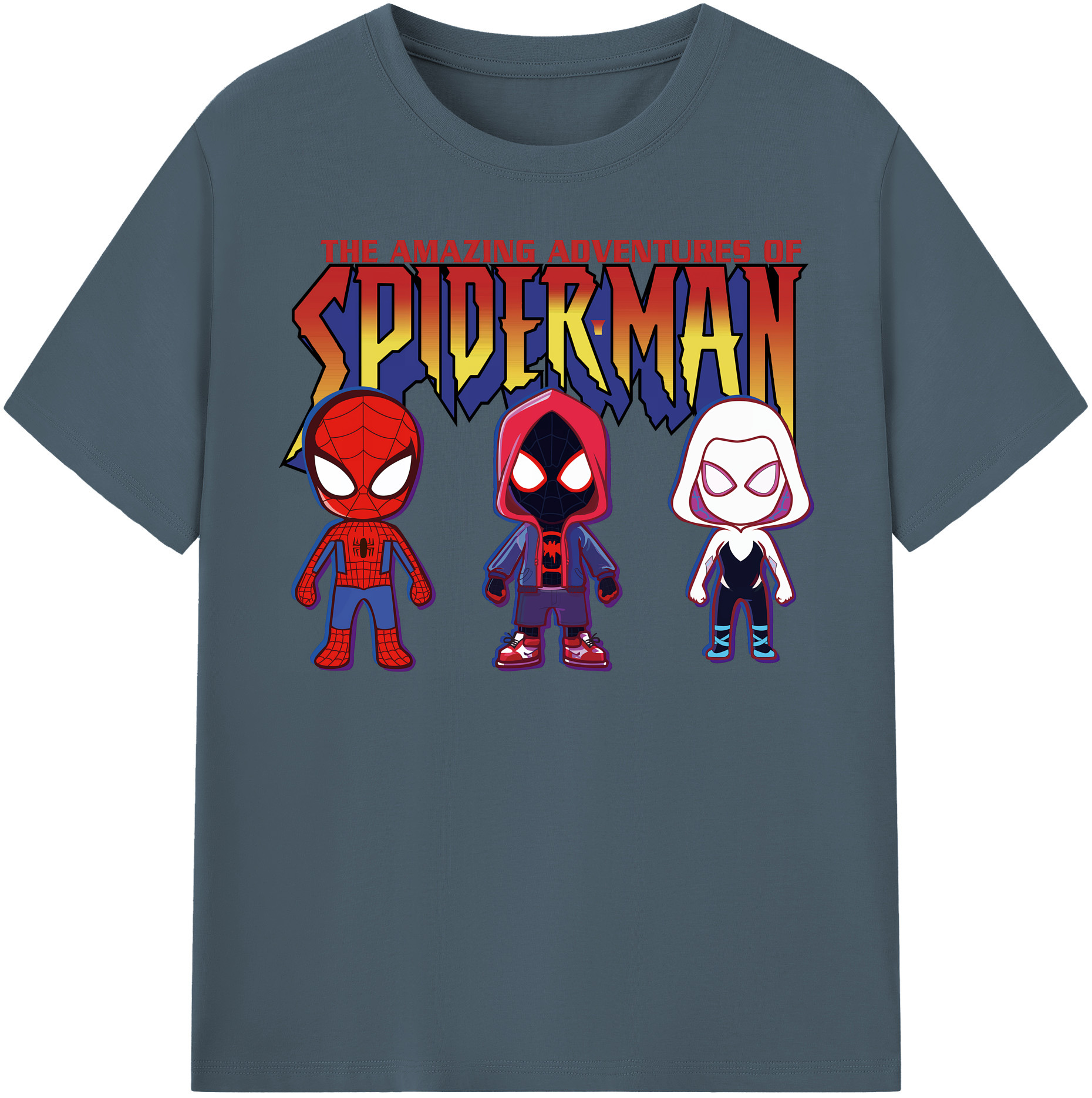 （画像用） Spider Man スパイダーマン 綿100％半袖Tシャツ（フロントプリント）